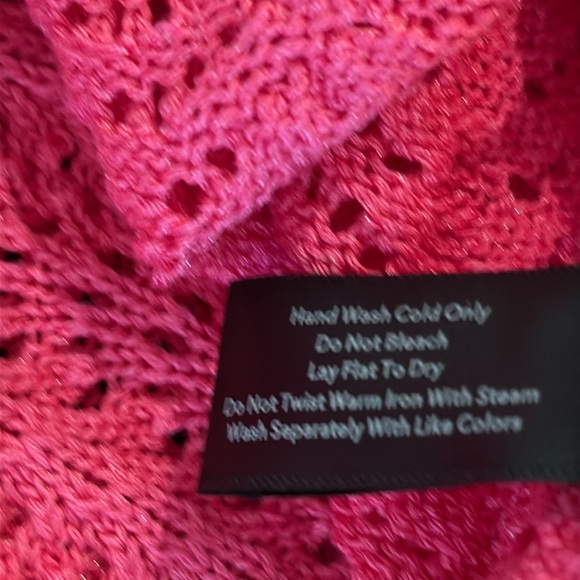 Boston Proper Crochet Surplice A-Line Dress & Slip Shocking Pink Size Small - Picture 15 of 15